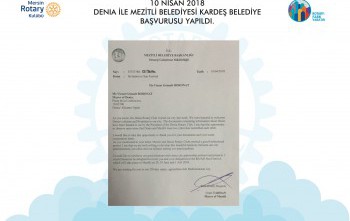 İspanya Denia Belediyesi ile Mersin Mezitli belediyelerinin kardeş belediye olması için girişimlerde bulunduk