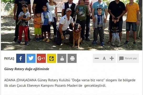 Adana Güney Rotary Kulübü Ebeveyn Çocuk Kampı 