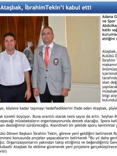 Visit to the representative of ministry of youth and sports ministry
