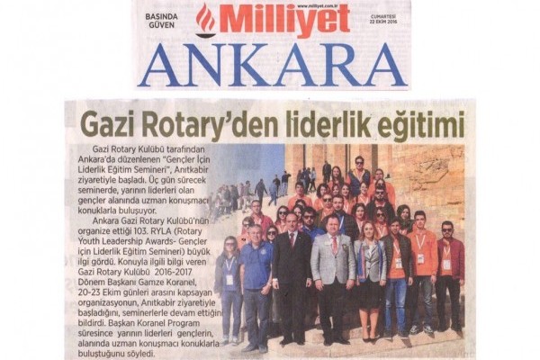ANKARA GAZİ ROTARY KULÜBÜ - 103. RYLA SEMİNERİ