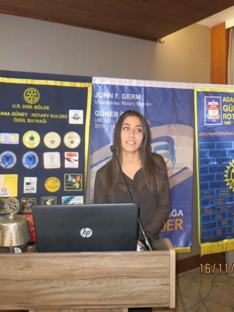 Adana Güney Rotary Kulübü 16.olağan toplantı konuğu Rtn.Kunter Kurt