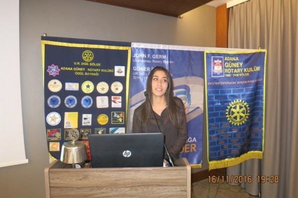 Adana Güney Rotary Kulübü 16.olağan toplantı konuğu Rtn.Kunter Kurt
