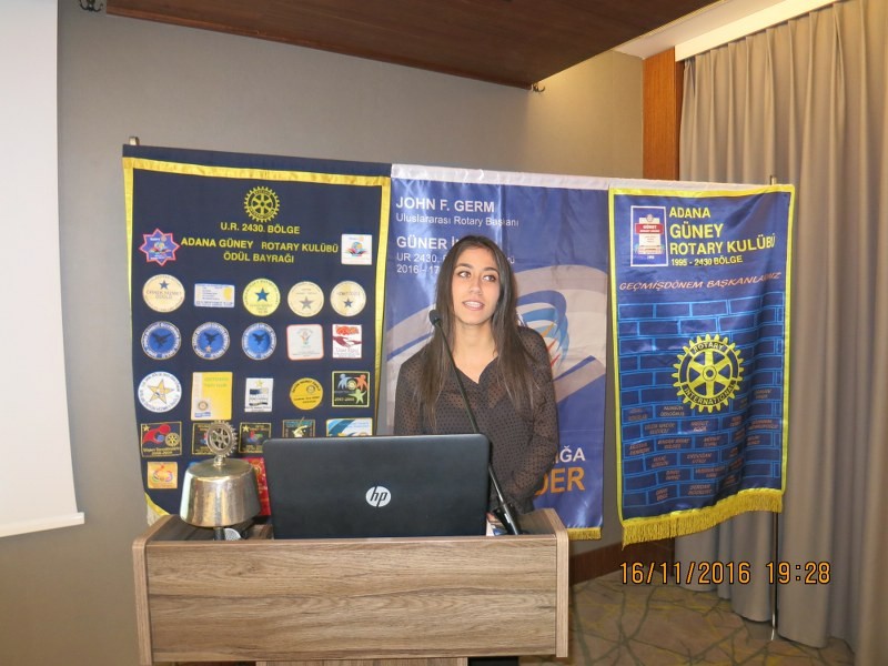 Adana Güney Rotary Kulübü 16.olağan toplantı konuğu Rtn.Kunter Kurt