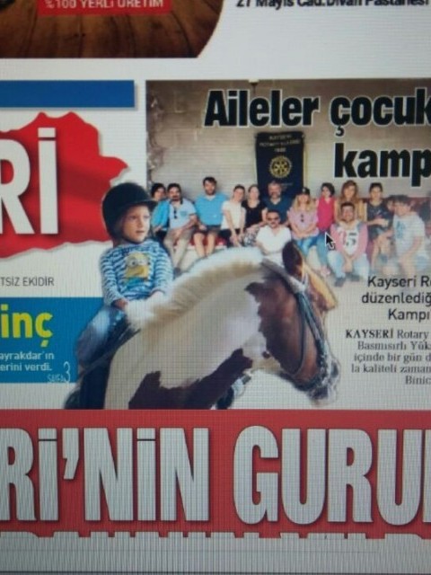 Kayseri Rotary Kulübü Baba Çocuk kampını gerçekleştirdik. Sabah Gazetesinde 
