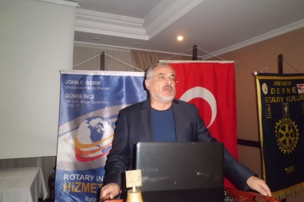 Antakya Defne Rotary Kulübü, bu haftaki toplantı konuşmacı konuğumuz Dr.Necdet Özkayaydı,bizlere bilmediğiz yönleriyle Antakyayı anlattı.