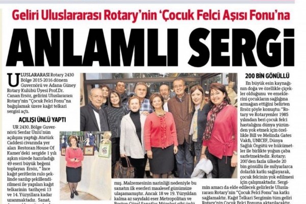 çocuk felcine destek amaçlı sergi