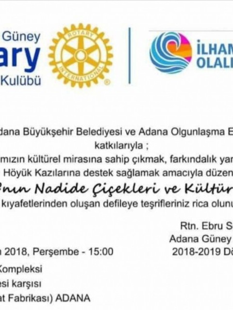 1 KASIM 2018 DE YENİ ADANA MÜZESİNDE ÇUKUROVA'NIN NADİDE ÇİÇEKLERİ DEFİLESİNİ GERÇEKLEŞTİRECEĞİZ.