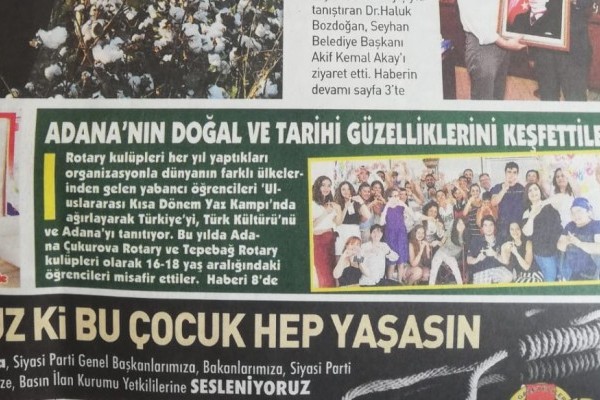 Adana Tepebağ RK - Adana Çukurova RK Kısa Dönem Yaz Kampı BASIN HABERİ
