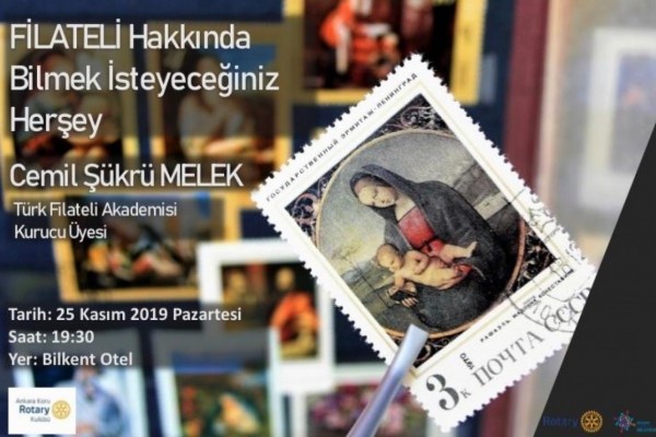 25 Kasım pazartesi günü toplantımızda  konuk konuşmacımız  Sn Cemil Şükrü  MELEK '' Filateli  hakkında bilmek  isteyeceniz herşey '' konulu  bir  sunum yapacaktır .