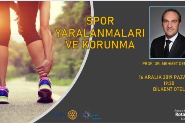 Prof Dr. Mehmet  Demirtaş  16 Aralıkta '' Spor   Yaralanmaları ve Korunma '' konusunda bilgi vermek  üzere Koru Rotary Kulübü'nun  konuk konuşmacısı  olacak