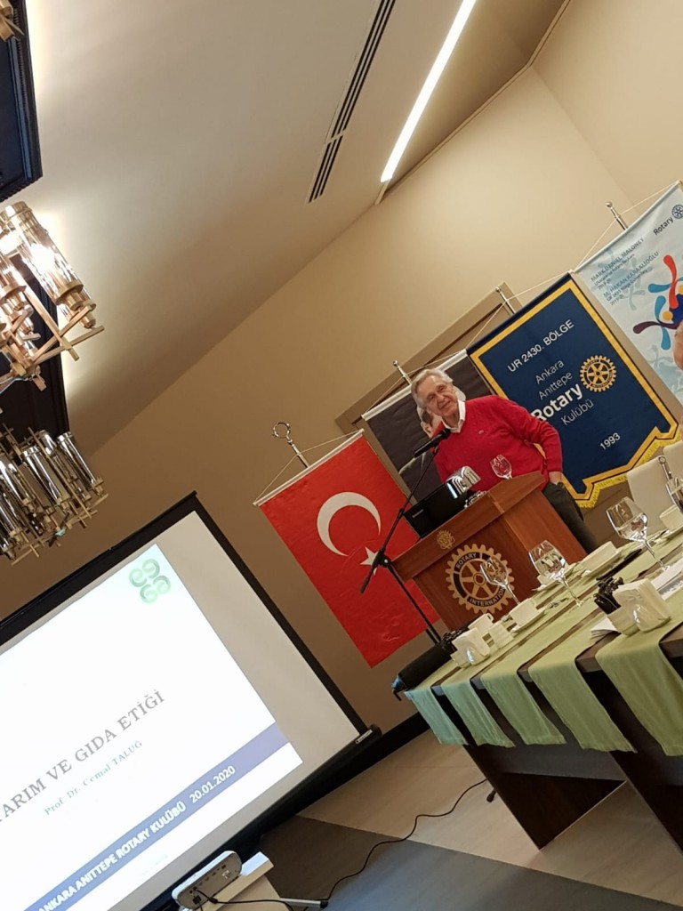 Anıttepe Rotary Kulübü 20 Aralıktaki toplantımızda Prof. Dr. Cemal Taluğ Tarım ve Gıda Etiği hakkında güzel bilgiler edindik