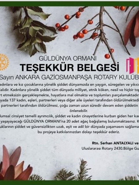G.O.P RK GÜLDÜNYA HATIRA ORMANI