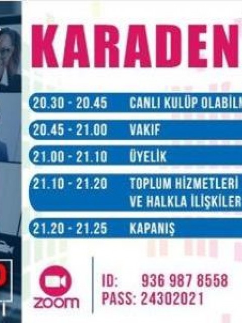 Ordu Rotary Kulübü üyesi GDB Hakan Karakaş Canlı Kulüp üye seminerine konuşmacı olarak katılacaktır.