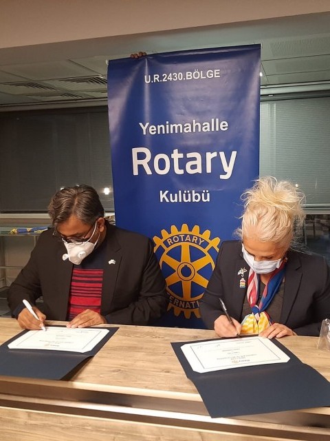 03.12.2020 Tarihinde  Yenimahalle Rotary Kulübümüz ile 3272. Bölge Pakistan Lahore Cantt RK. Arasında İkiz Kulüp imzaları atıldı.