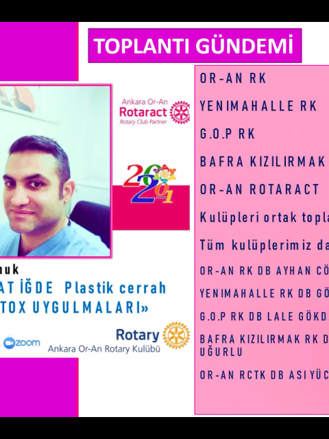 1 08.12.2020 Tarihinde  Kulübümüz; Or-An RK., G.O.P. RK.,  Bafra Kızılırmak RK. Ve Or-An Rotaract Kulüpleri ile ortak toplantıda buluştu.