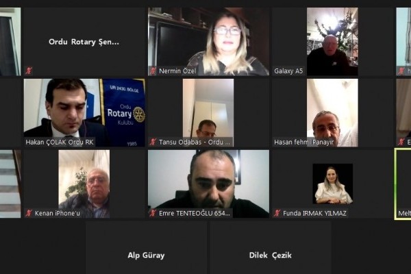 Ordu Rotary Kulübü 1827. Toplantısını Rtn. Hakan Çolak Başkanlığında online olarak gerçekleştirdi.