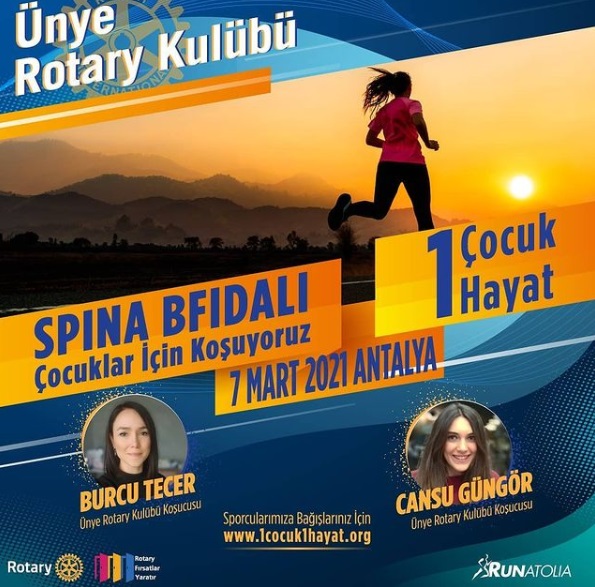 Ünye Rotary Kulübü Spina Bifidalı Çocuklar İçin Koşuyor...