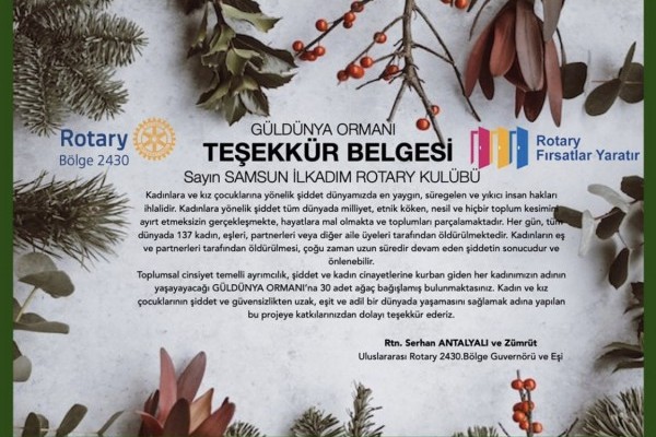 Güldünya Projesi İlkadım Rotary Kulübü
