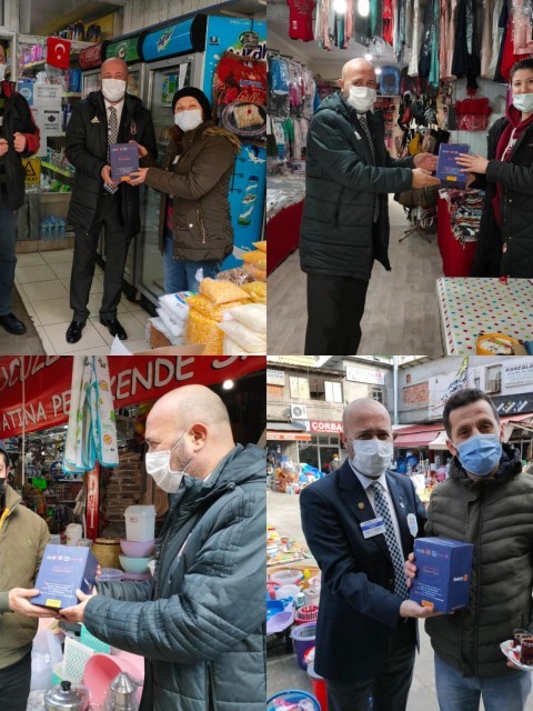 Kdz.Ereğli Rotary Kulübü Pazaryeri Esnafına Hijyen Paketi Dağıttı.