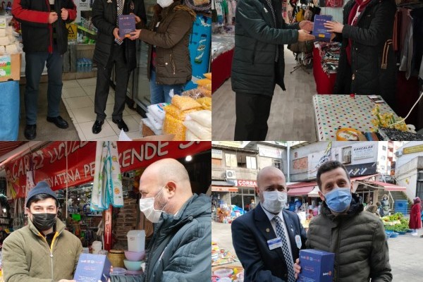Kdz.Ereğli Rotary Kulübü Pazaryeri Esnafına Hijyen Paketi Dağıttı.