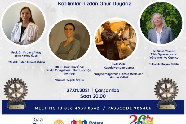 ANKARA GAZİ ROTARY KULÜBÜ - MESLEK HİZMET ÖDÜLLERİ 