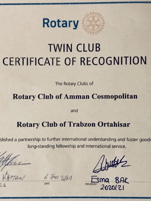Trabzon Ortahisar Rotary Kulübü- İKİZ KULÜP