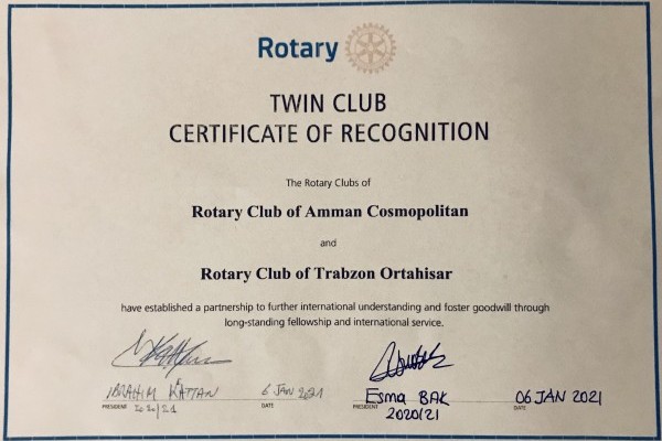 Trabzon Ortahisar Rotary Kulübü- İKİZ KULÜP
