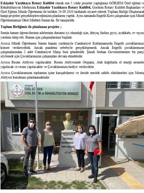 Yazılıkaya Rotary Kulübü/Toplum Birliği