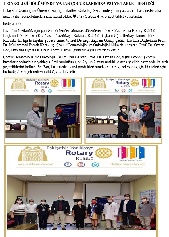 Yazılıkaya Rotary Kulübü/Tablet Desteği