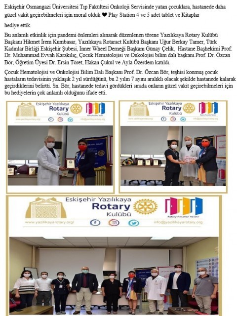 Yazılıkaya Rotary Kulübü/Tablet Desteği