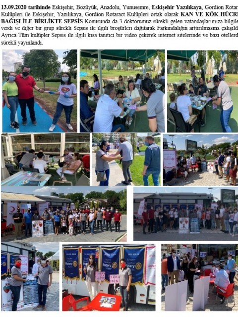 Yazılıkaya Rotary Kulübü/Kan ve Kök Hücre Bağışı İle Sepsis Farkındalığı