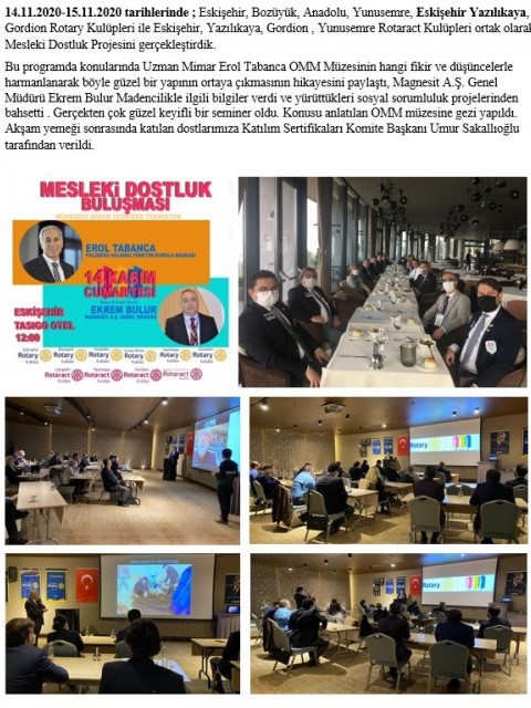Yazılıkaya Rotary Kulübü/Mesleki Dostluk