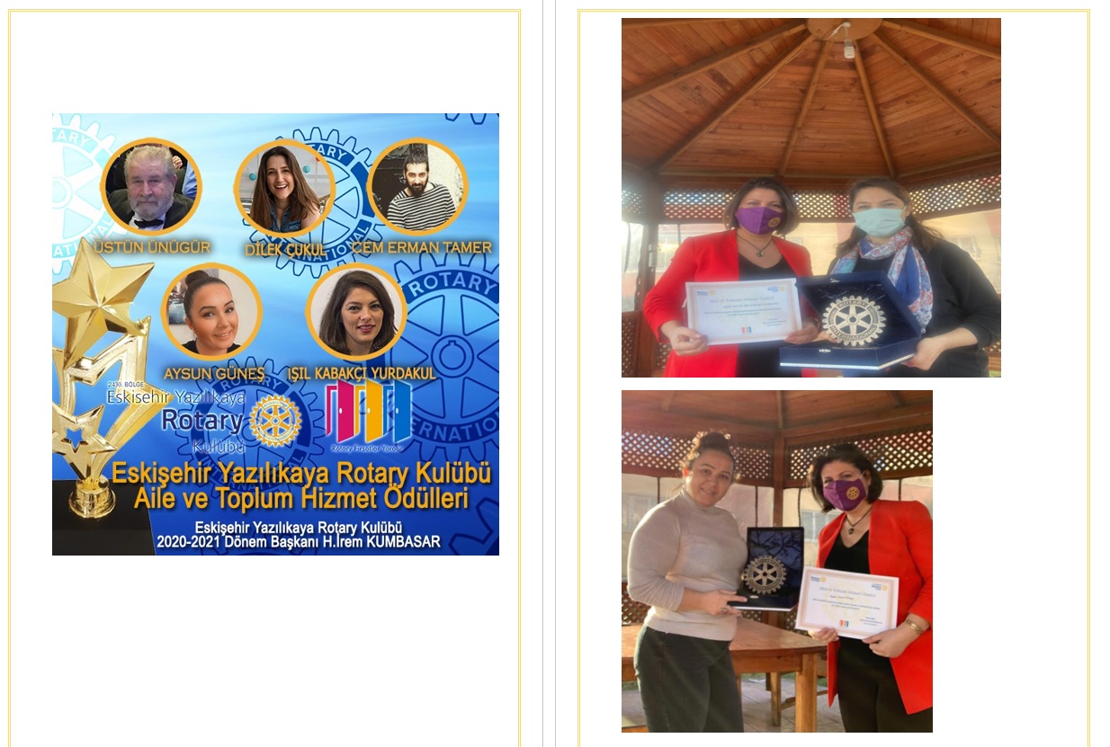 Yazılıkaya Rotary Kulübü/Aile ve Toplum Hizmet Ödülleri