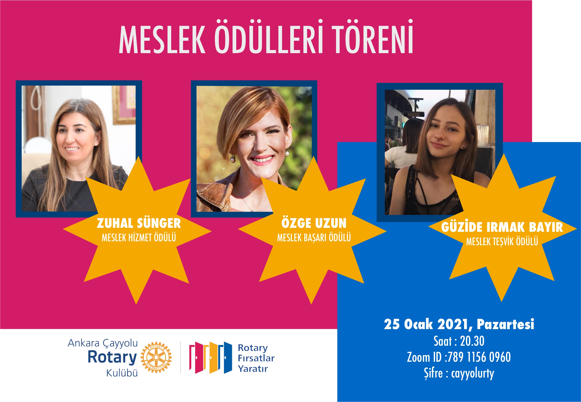 ANKARA ÇAYYOLU ROTARY KULÜBÜ MESLEK ÖDÜLLERİ