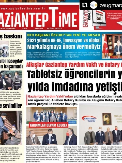 Zeugma Rotary Kulübü Uzaktan Eğitime Destek 