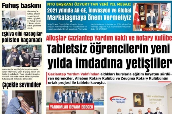 Zeugma Rotary Kulübü Uzaktan Eğitime Destek 
