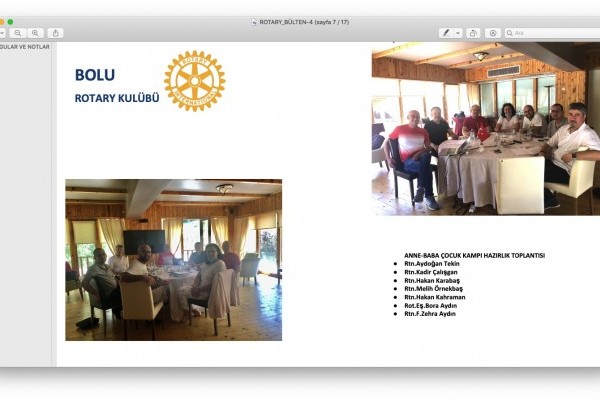 Bolu Rotary Kulübü Anne-Baba-Çocuk Kampı Hazırlık Çalışmaları 25/07/2020