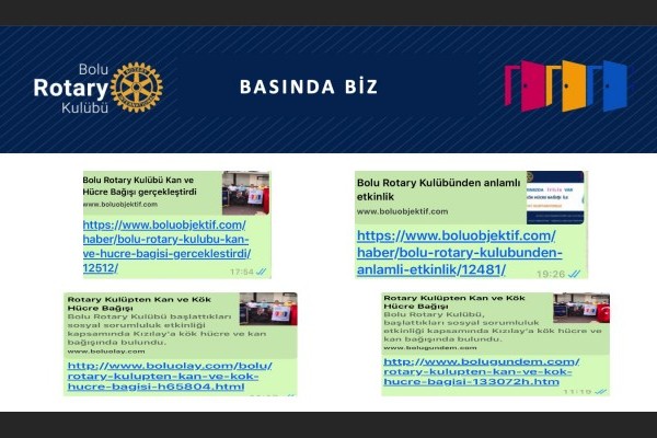 Bolu Rotary Kulübü Kan Ve Kök Hücre Bağışı 19/09/2020