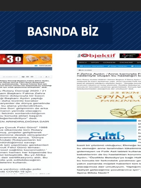 Bolu Rotary Kulübü ÇOCUK FELCİ FARKINDALIK ÇALIŞMASI 19/10/2020