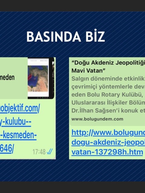 Bolu Rotary Kulübü Dönemin 38. Kulübümüzün 1848. Toplantısı 29/03/2021