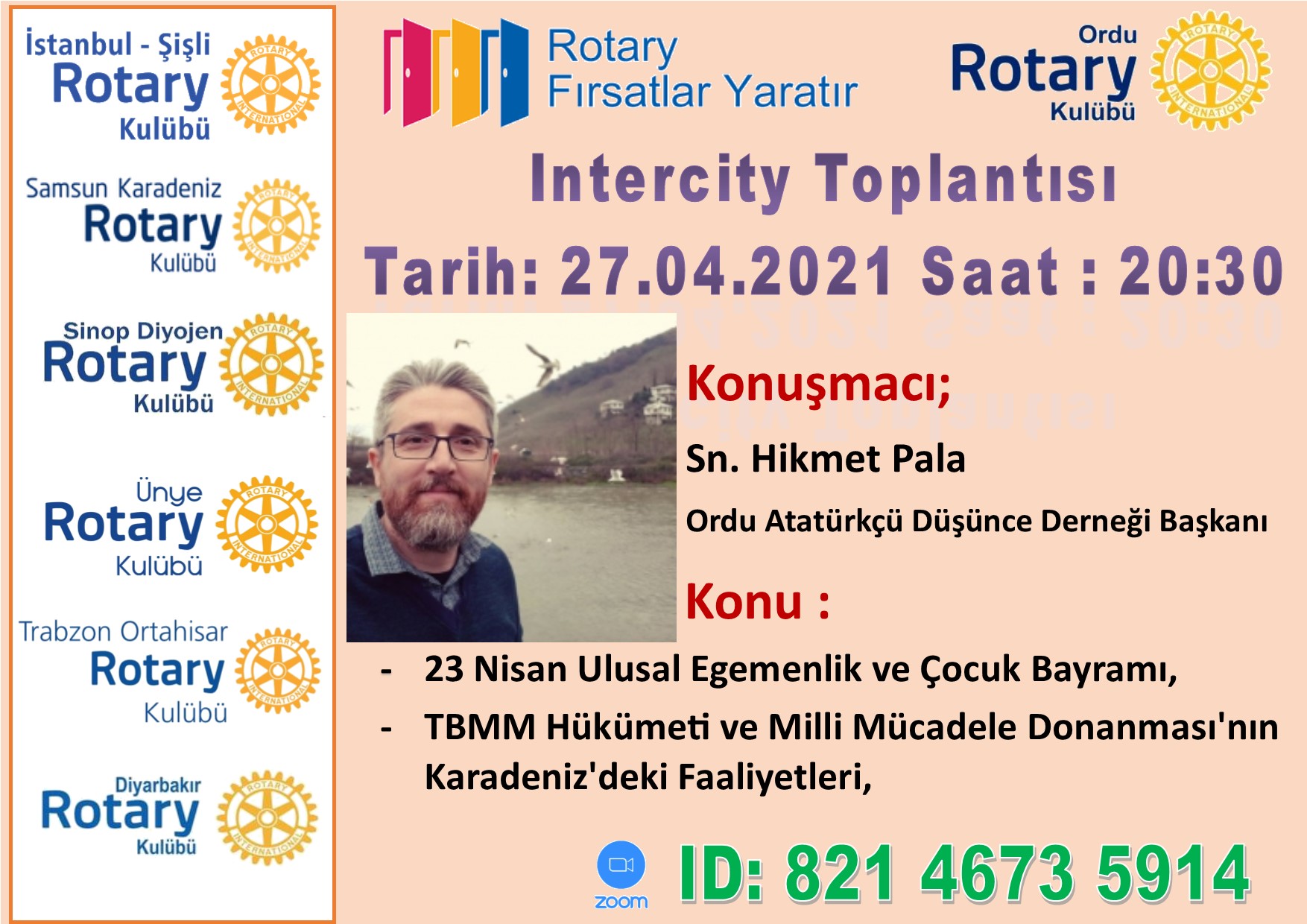 ORDU ROTARY KULÜBÜNÜN 2020-2021 DÖNEMİ INTERCITY TOPLANTISI