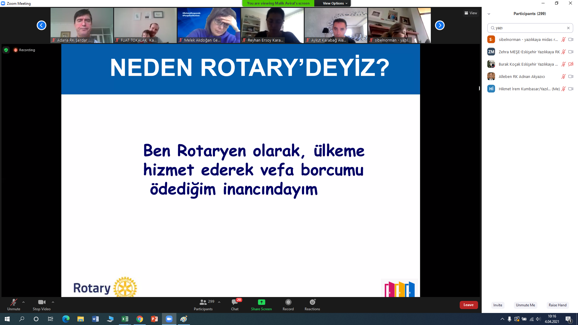 Yazılıkaya Rotary Kulübü/Yeni üye rozet takılması ve yeni üye uyum kampı