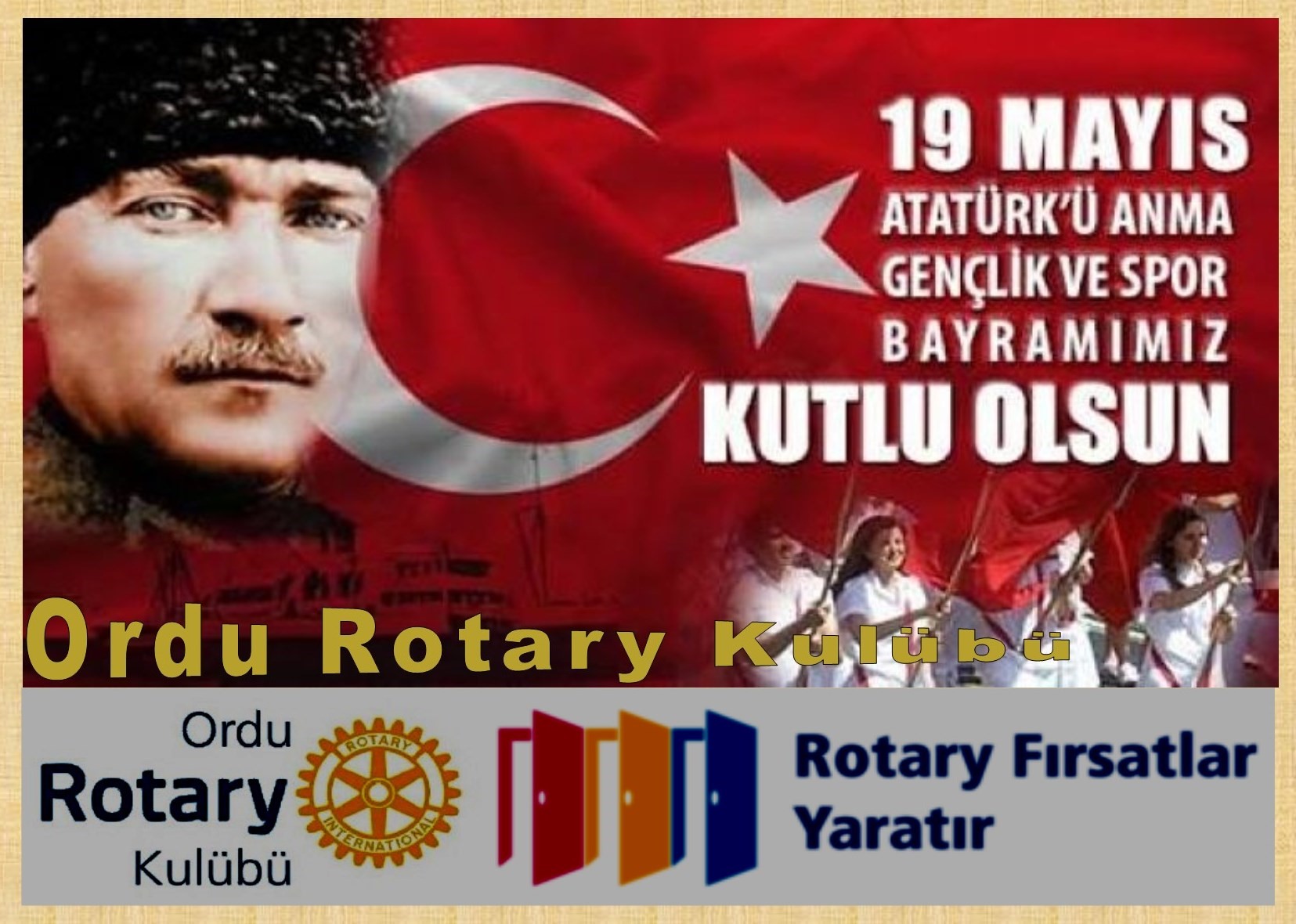 19 Mayıs Atatürk'ü Anma Gençlik ve Spor Bayramımız kutlu olsun.