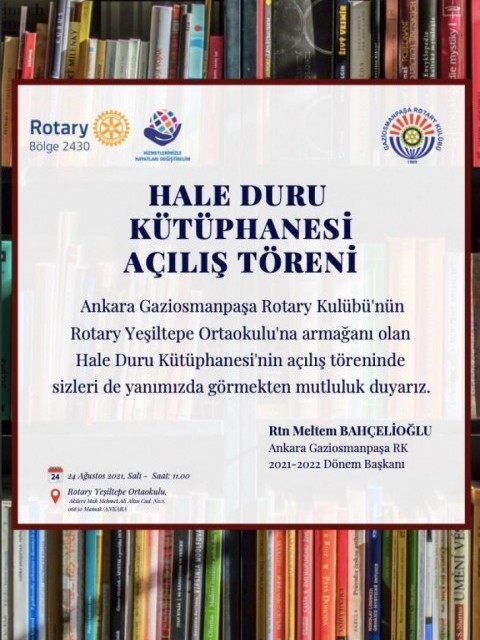 Ankara Gaziosmanpaşa RK HALE DURU KÜTÜPHANESİ AÇILIŞI