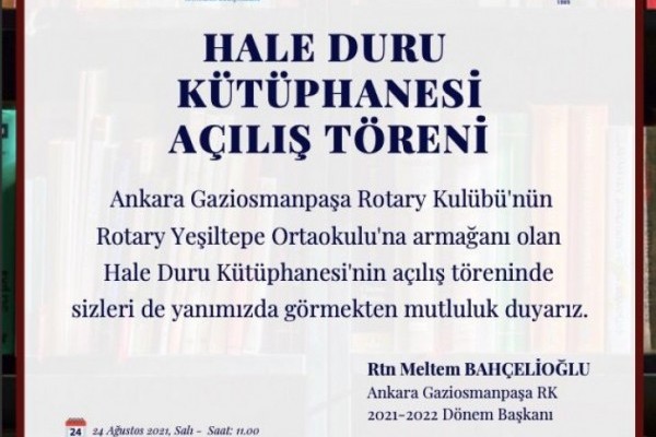 Ankara Gaziosmanpaşa RK HALE DURU KÜTÜPHANESİ AÇILIŞI