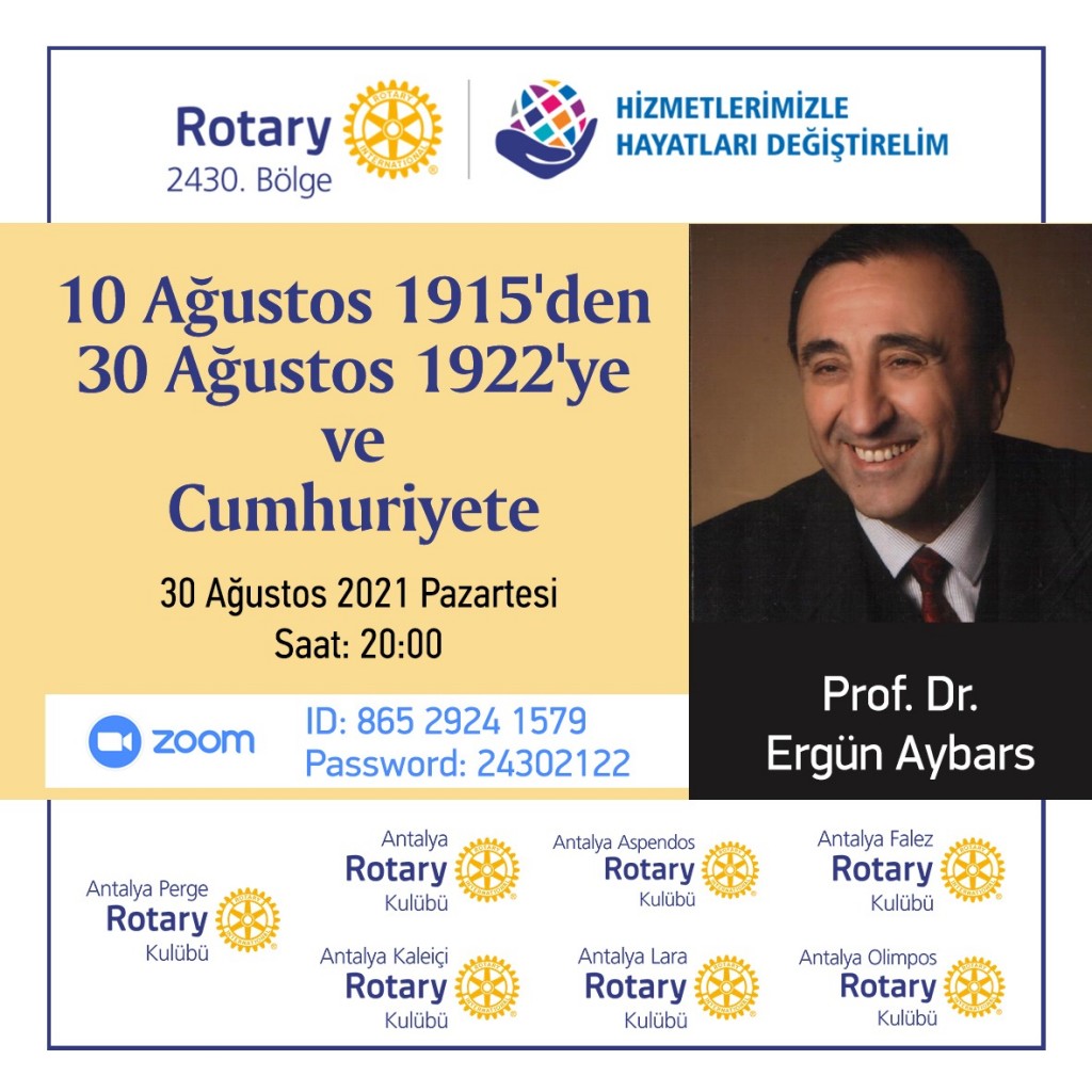 Perge Rotary 30 Ağustos Zafer Bayramı Antalya Intercity Toplantısı