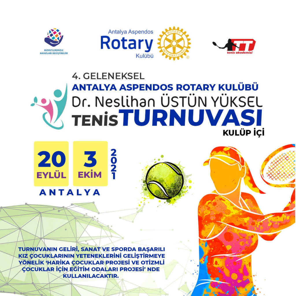 4.ASPENDOS ROTARY KULÜBÜ DR.NESLİHAN ÜSTÜN YÜKSEL TENİS TURNUVASI