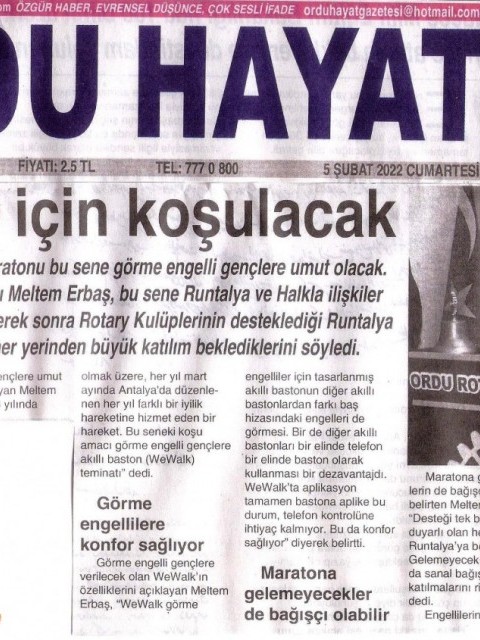 Her yıl düzenlenen Runtalya Maratonu bu sene görme engelli gençlere umut olacak.
