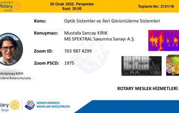 ANKARA KAVAKLIDERE RK.ÜYESİ M.SANCAY KIRIK'IN OPTİK SİSTEMLER VE İLERİ GÖRÜNTÜLEME SİSTEMLERİ KONULU SUNUMU