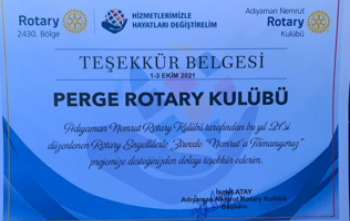 PERGE ROTARY KULÜBÜ ENGELLİLER NEMRUTTA PROJESİNE DESTEK